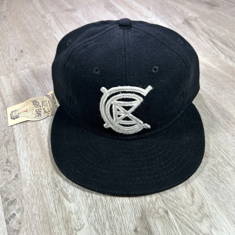 VTG Chicago American Giants Strapback Hat NWT Ebbetts Field Wool Cap Black USA